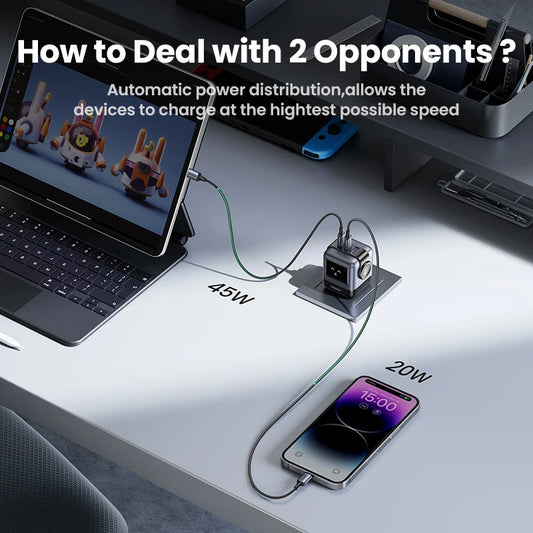 Power Up Your Devices with the 65W 30W GaN Charger - Playful Robot Design, Fast PD3.0 & QC4.0 Charging for iPhone 17/16/15 Pro, MacBook, and More!