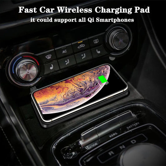 Revolutionary Wireless Car Charger with Built-in Cooling Fan for iPhone 17/16/15, Samsung S25/S24, and Xiaomi - Silicone Non-Slip Charging Pad