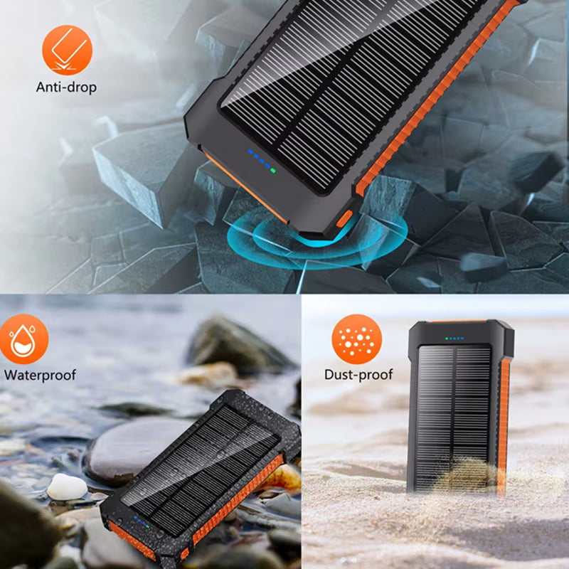 500,000mAh Solar Power Bank - High-Capacity Portable External Battery with Super Fast Charging for Huawei and Samsung Devices