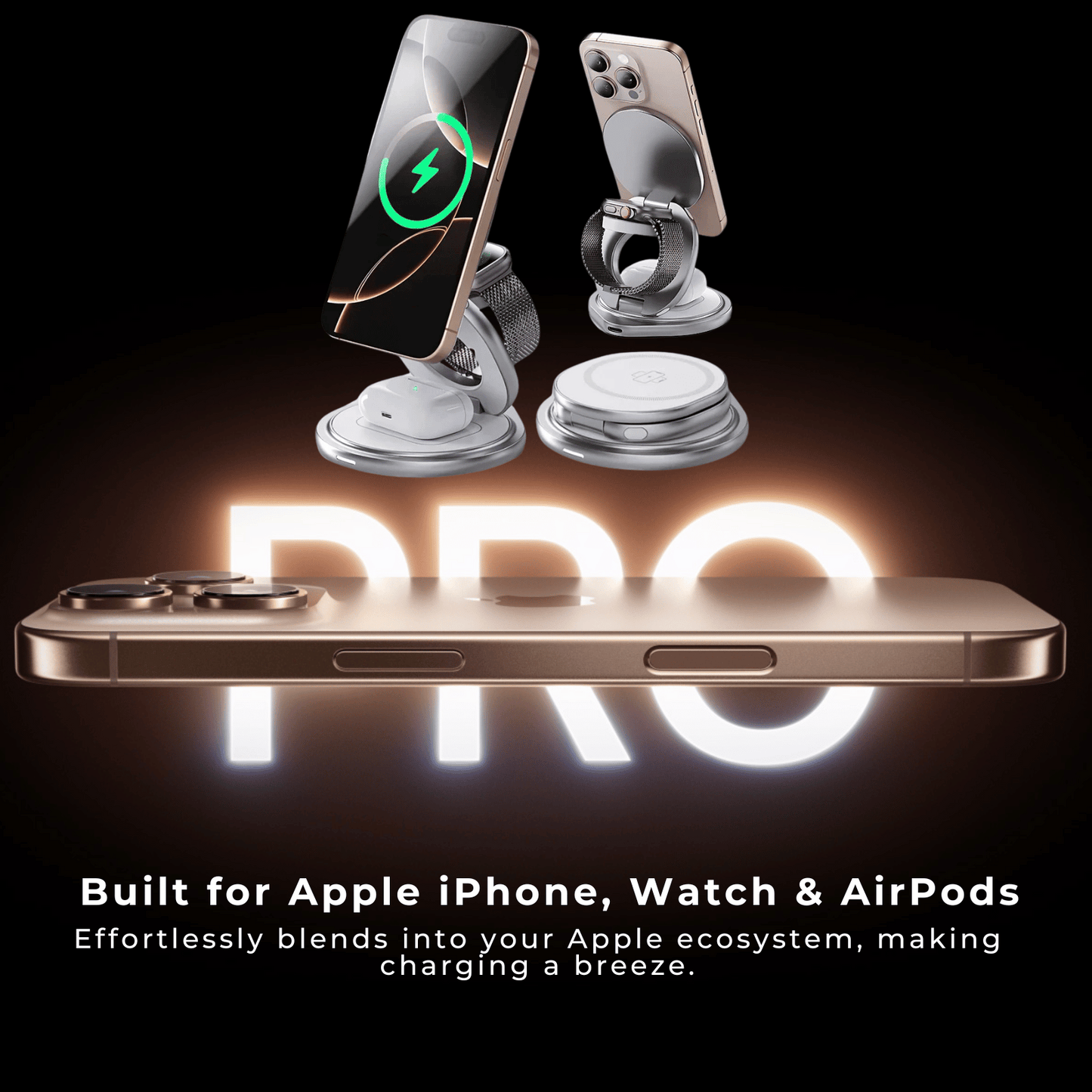 Foldable Apple MagSafe 3 in 1 Charger The Charger Shop