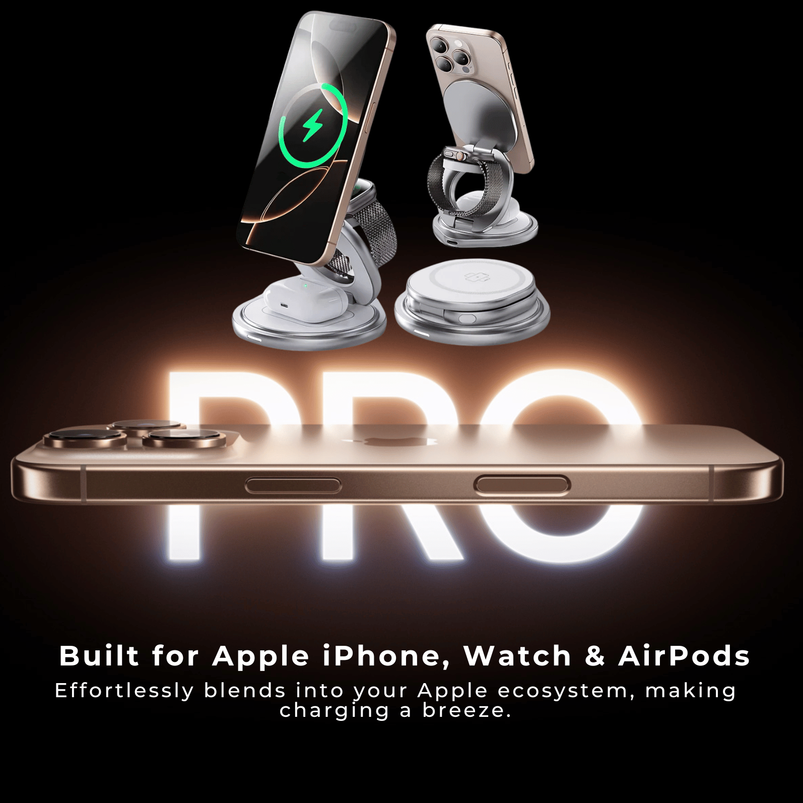 Foldable Apple MagSafe 3 in 1 Charger The Charger Shop