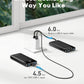10,000mAh Portable Charger with Integrated Cables, Slim Power Bank with 6 Outputs and 3 Inputs, 3A Fast Charging for Samsung, Google Pixel, LG, Moto, iPhone, and iPad