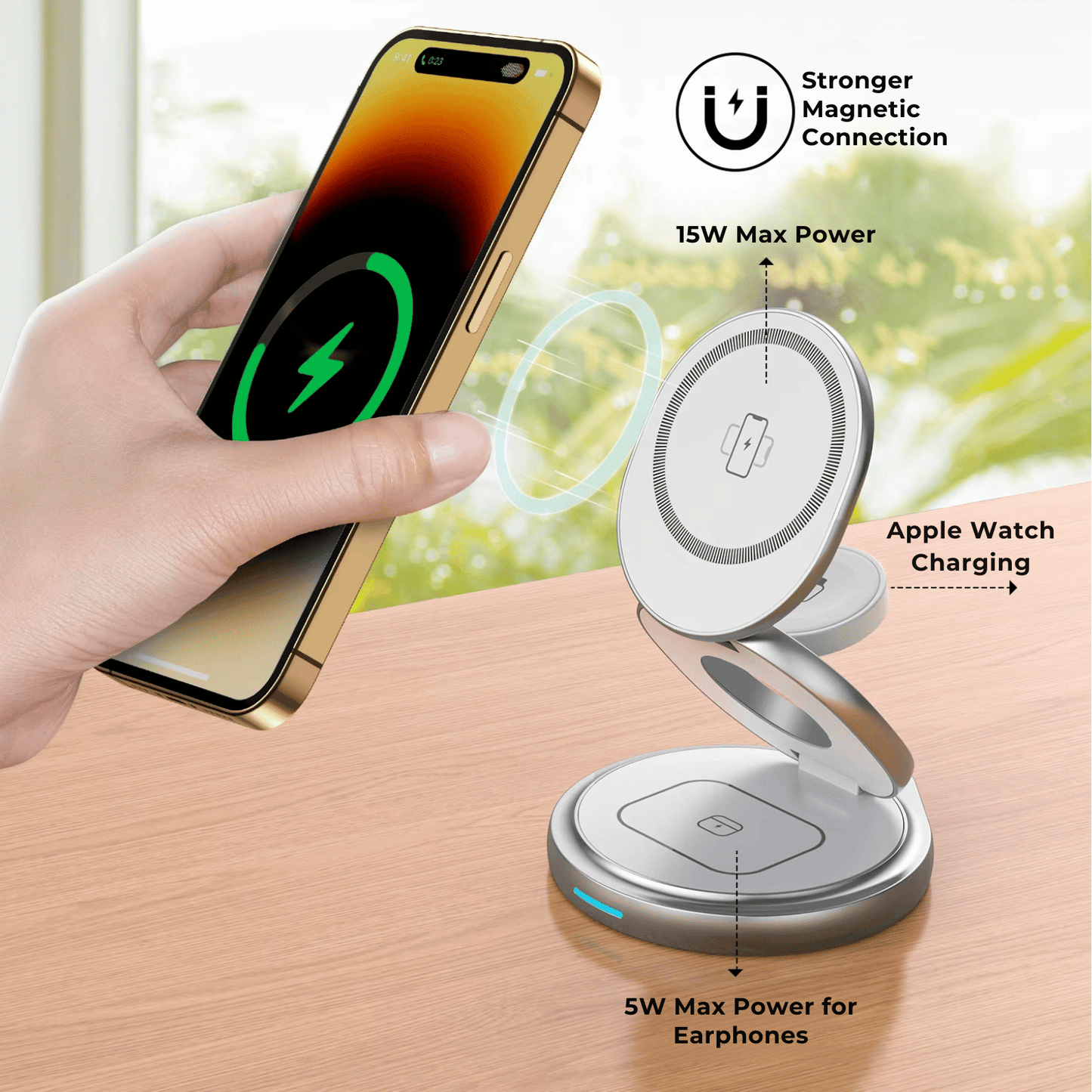 Foldable Apple MagSafe 3 in 1 Charger The Charger Shop