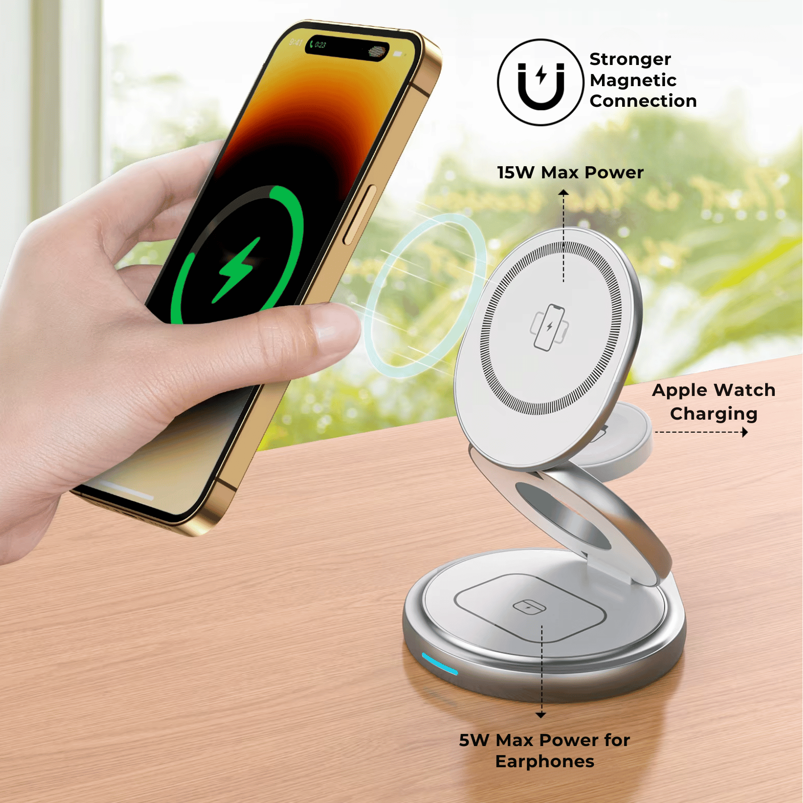 Foldable Apple MagSafe 3 in 1 Charger The Charger Shop