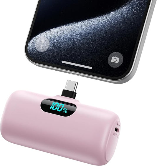 High-Capacity 50000mAh Mini Capsule Portable Power Bank with Wireless Fast Charging for iPhone, Huawei, and Samsung