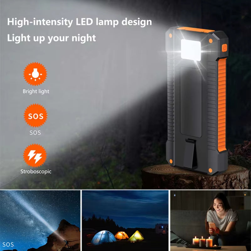 500,000mAh Solar Power Bank - High-Capacity Portable External Battery with Super Fast Charging for Huawei and Samsung Devices