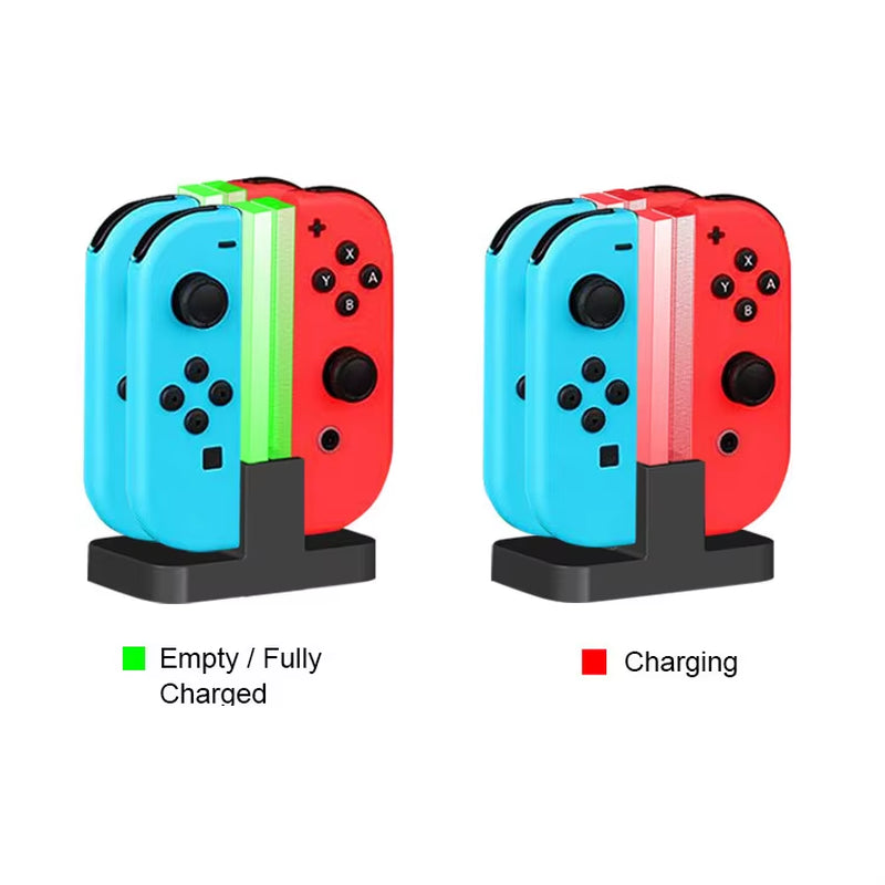 Nintendo Switch 4-Controller Charging Dock with LED Indicator for Joy-Con Accessories