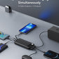 10,000mAh Portable Charger with Integrated Cables, Slim Power Bank with 6 Outputs and 3 Inputs, 3A Fast Charging for Samsung, Google Pixel, LG, Moto, iPhone, and iPad