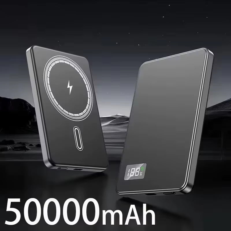 500,000mAh Ultra-Thin Magnetic Wireless Power Bank with PD 22.5W for MagSafe - Slim Portable External Battery for Smartphones