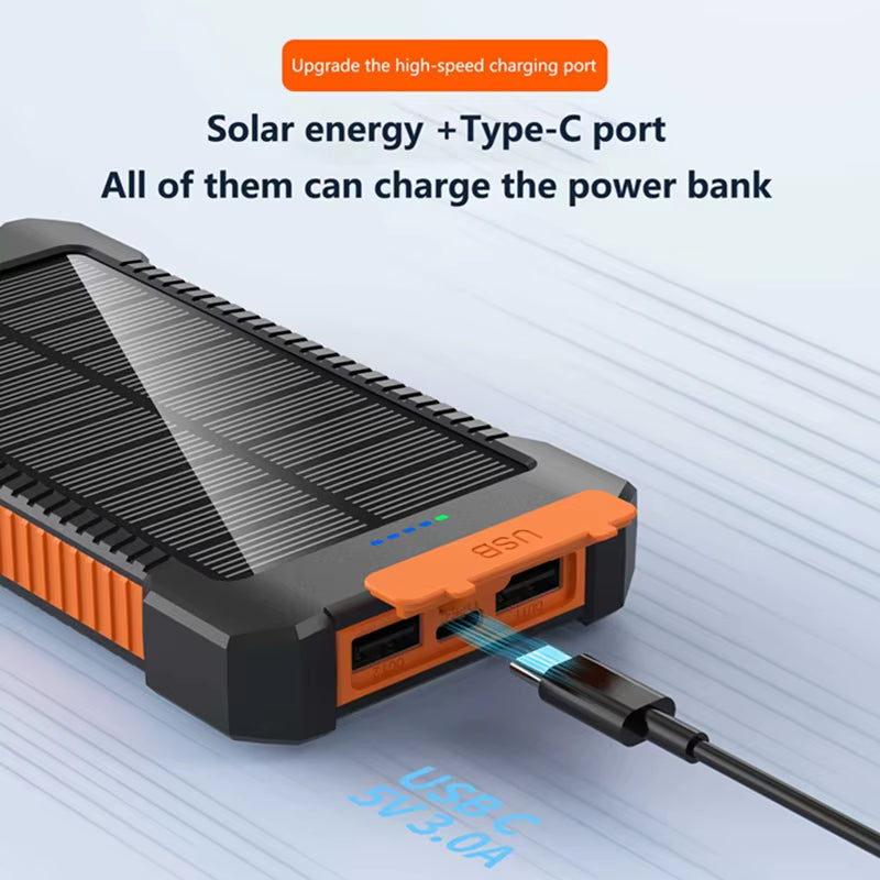 500,000mAh Solar Power Bank - High-Capacity Portable External Battery with Super Fast Charging for Huawei and Samsung Devices