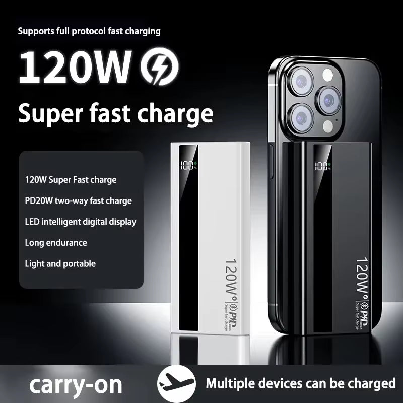 Unleash Power On-the-Go: 120W 500,000mAh Super Fast Charging Power Bank for All Your Devices