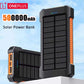 500,000mAh Solar Power Bank - High-Capacity Portable External Battery with Super Fast Charging for Huawei and Samsung Devices