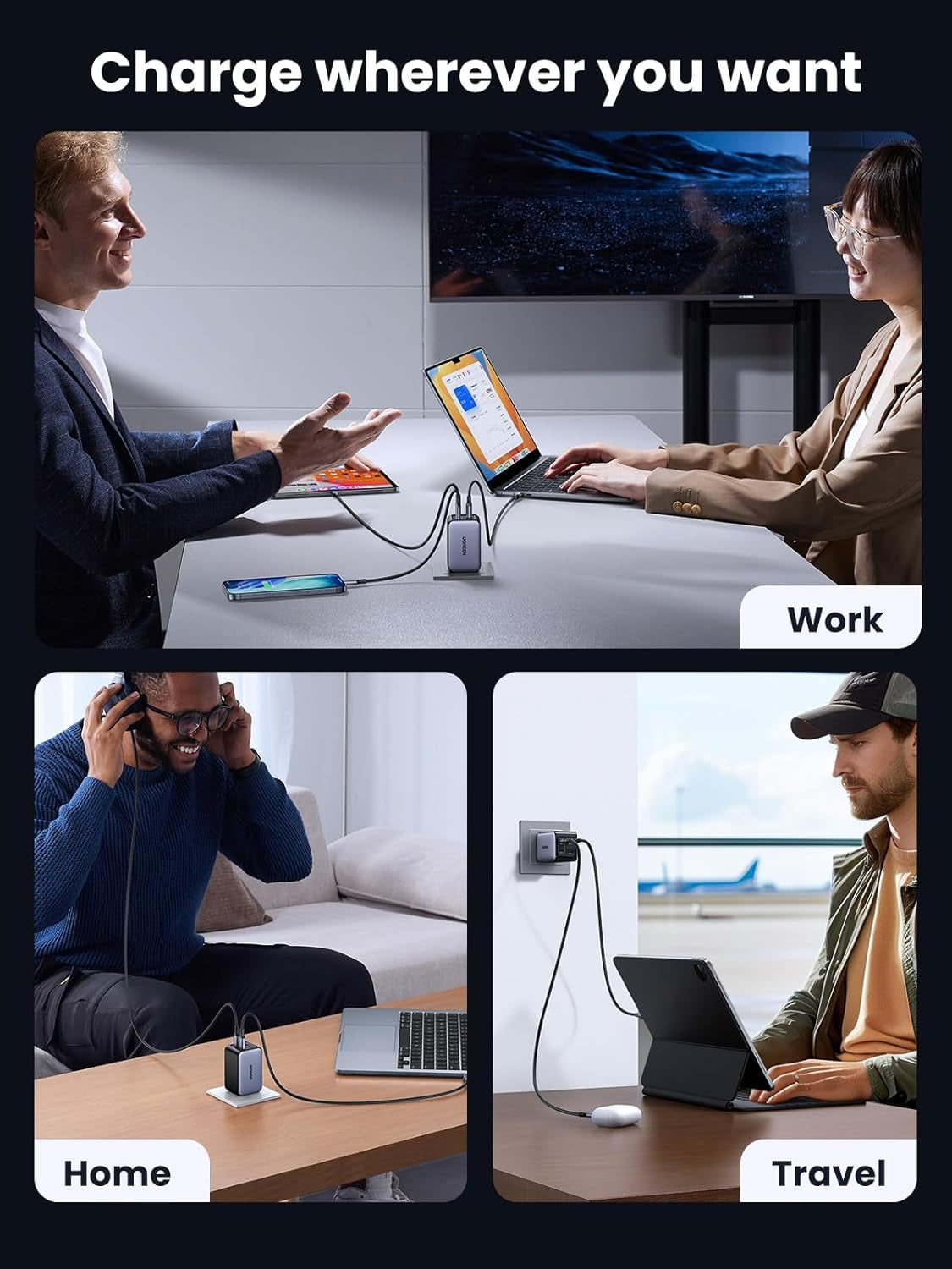 Nexode 65W GaN USB-C Wall Charger - 4-Port Fast Charging Solution Compatible with MacBook Pro/Air, iPhone 15/16/17 Series, Galaxy S24/S25, Pixel 9/10, iPad Pro, and Steam Deck