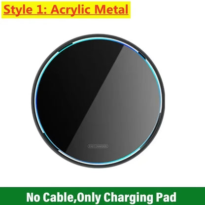 Wireless Charging Pad Stand for Fast Induction Charging - Compatible with iPhone 17, 16, 15, 14, 13, Samsung S24, S25, Note, and Xiaomi 17