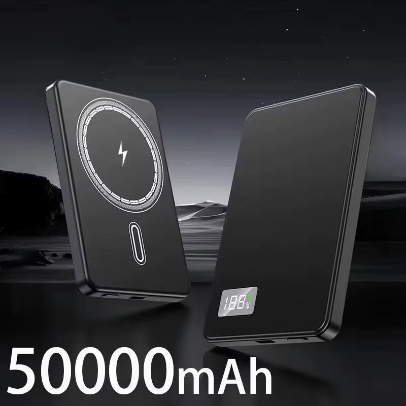500,000mAh Ultra-Thin Magnetic Wireless Power Bank with PD 22.5W for MagSafe - Slim Portable External Battery for Smartphones