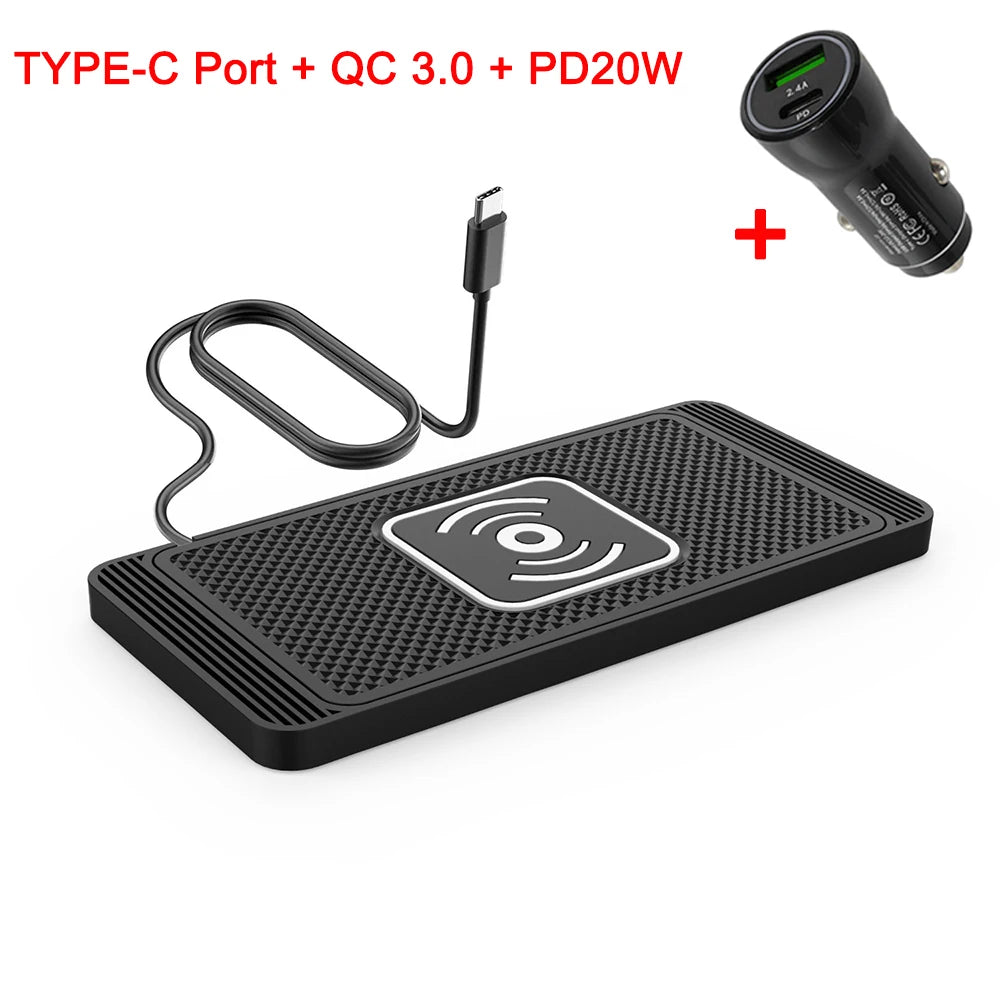 Revolutionary Wireless Car Charger with Built-in Cooling Fan for iPhone 17/16/15, Samsung S25/S24, and Xiaomi - Silicone Non-Slip Charging Pad