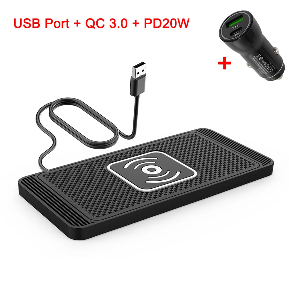 Revolutionary Wireless Car Charger with Built-in Cooling Fan for iPhone 17/16/15, Samsung S25/S24, and Xiaomi - Silicone Non-Slip Charging Pad