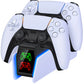 RGB Charging Station for PS5 Dual Controller with Fast Charging and Indicator Docking Stand