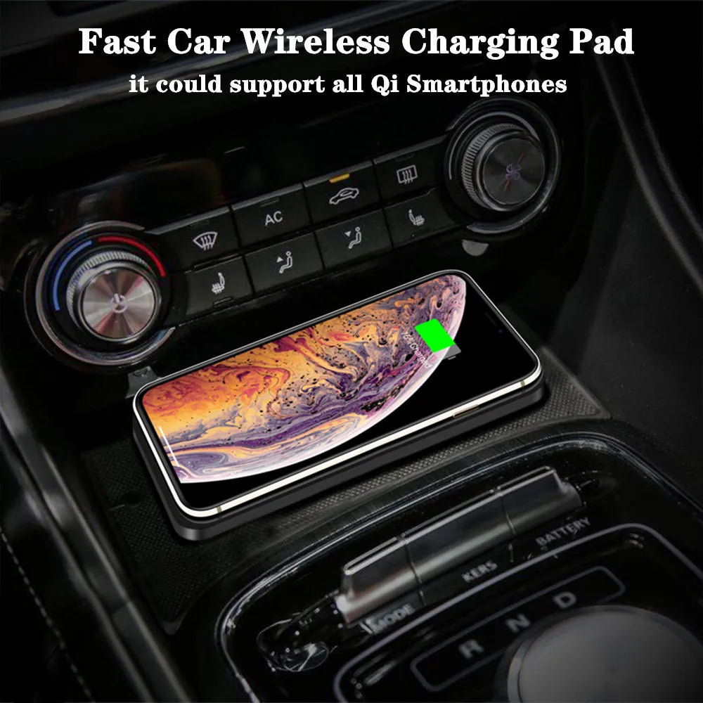 Revolutionary Wireless Car Charger with Built-in Cooling Fan for iPhone 17/16/15, Samsung S25/S24, and Xiaomi - Silicone Non-Slip Charging Pad