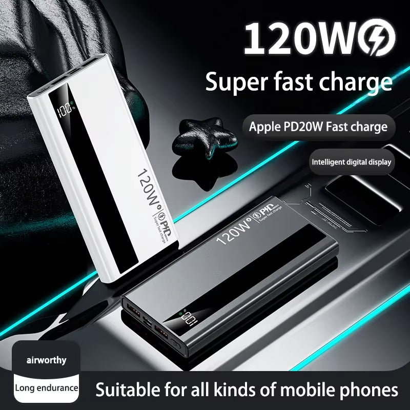 Unleash Power On-the-Go: 120W 500,000mAh Super Fast Charging Power Bank for All Your Devices