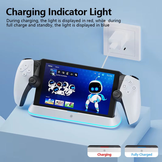 Charging Dock Station for PlayStation Portal 7 with RGB Lighting and Tri-Protection Safety Charging Features