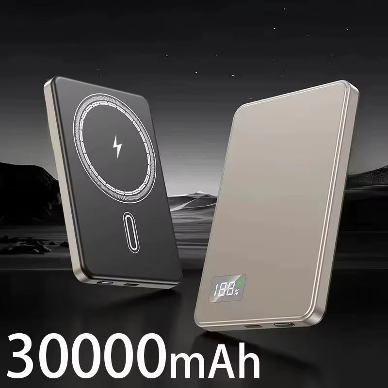 500,000mAh Ultra-Thin Magnetic Wireless Power Bank with PD 22.5W for MagSafe - Slim Portable External Battery for Smartphones