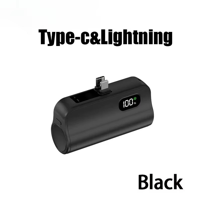 High-Capacity 50000mAh Mini Capsule Portable Power Bank with Wireless Fast Charging for iPhone, Huawei, and Samsung