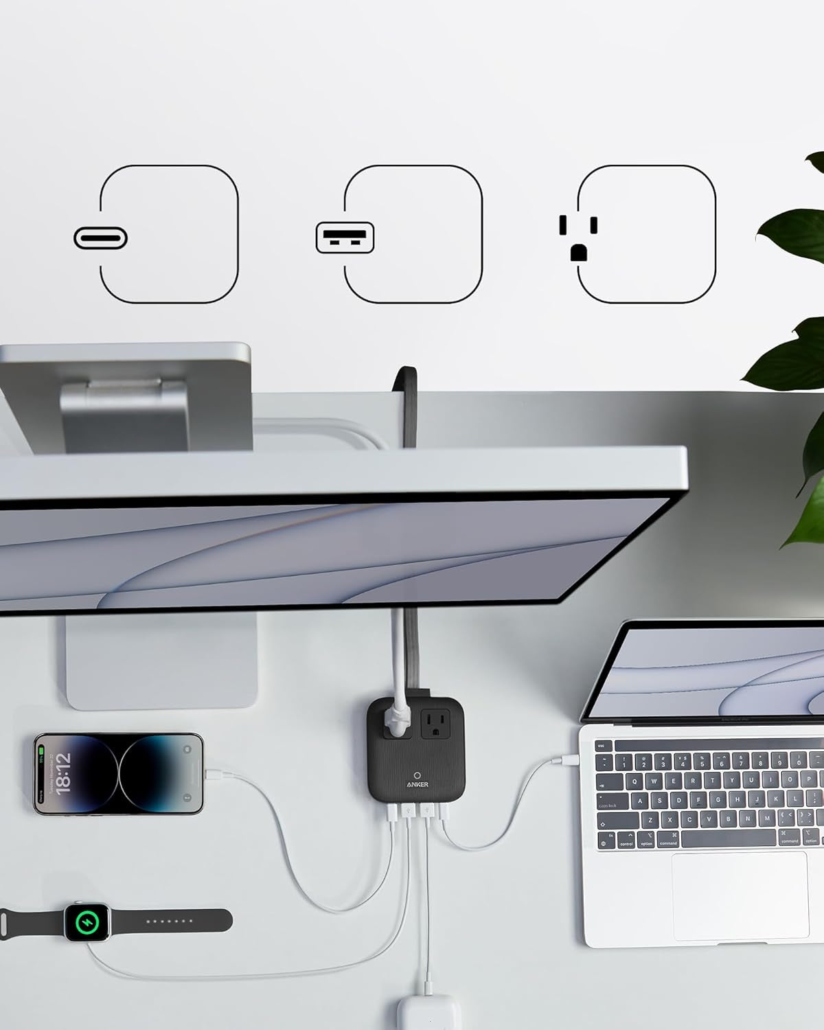 67W Max Travel Power Strip with 6-in-1 USB-C Charger, 2 AC Outlets, 2 USB-A Ports, 2 USB-C Ports, 5Ft Flat Plug Extension Cord - Essential Travel and Cruise Accessory